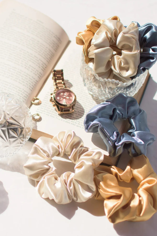 Silk Scrunchies pack of 5